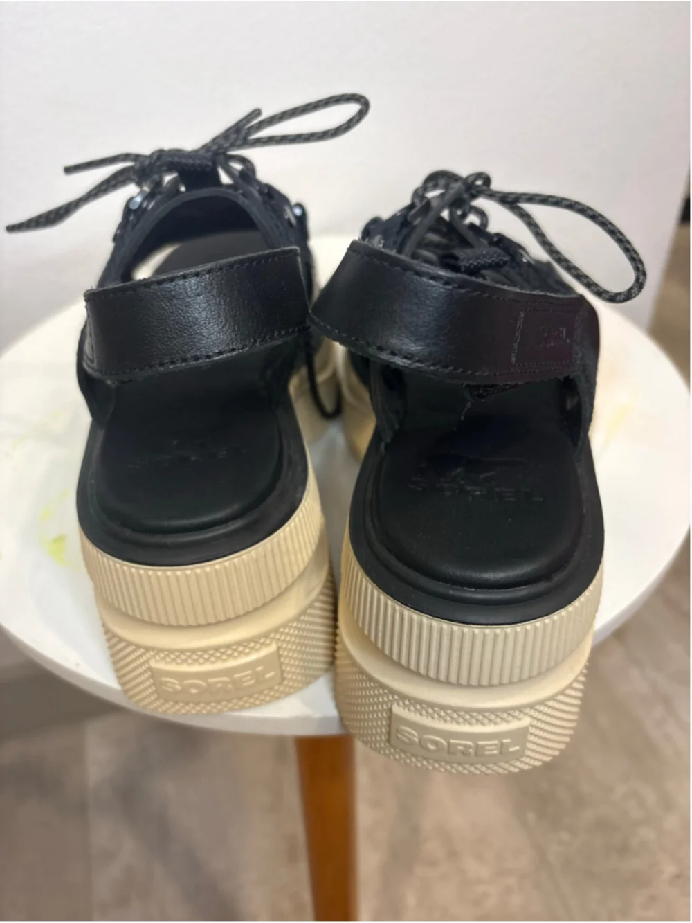 Sorel Joanie IV Lace Slingback Platform Sandals Black Women’s 6.5